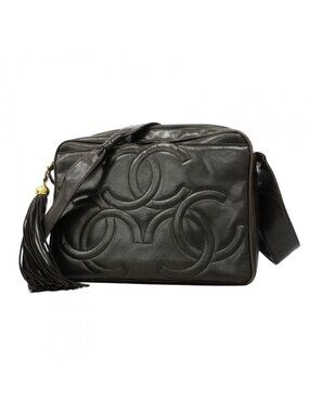 Chanel Shoulder Bag Triple Coco Lambskin Black Gold